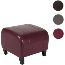 Mendler Sitzhocker Emmen Leder + Kunstleder 37 x 45 x 47 cm Rot