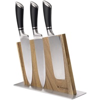 Navaris Messerhalter doppelseitig magnetisch aus Akazie - Magnet Messerblock Messerbrett Magnethalter beidseitig - Messer Halterung Holz unbestückt