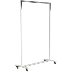 Frost - Bukto Kleiderständer mit Rollen 100 cm, Edelstahl poliert / weiß