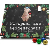 Mr. & Mrs. Panda Schoko Adventskalender Klempner Leidenschaft - Schwarz - Geschenk, Handwerker, Installateur, Gesellenprüfung, Bauklempner, Firma,... - Schwarz