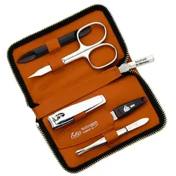ERBE Maniküre Set Reißverschluss-Etui Serie Travel 5-tlg. orange-braun 
