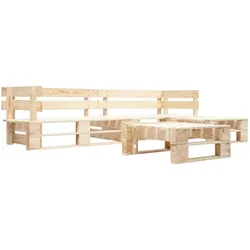 vidaXL 4-tlg. Garten-Paletten-Sofagarnitur Holz Natur