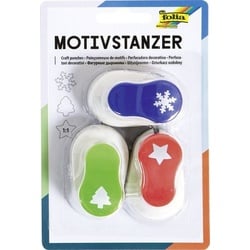 Folia Motivstanzer WEIHNACHTSMOTIVE, 3 Stanzer je 15mm