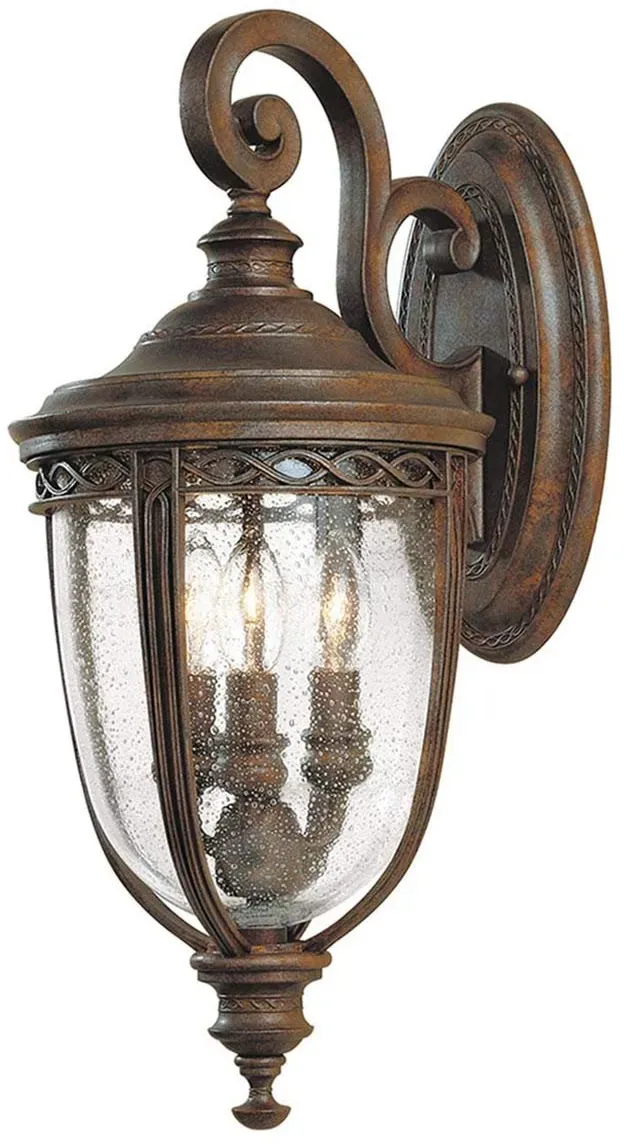 Elstead Lighting English Bridle mittlere Außenwandleuchte 3-flammig in britischer Bronze
