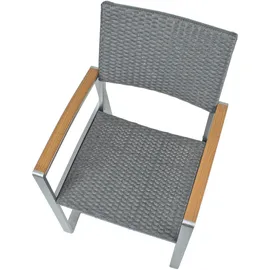 Garden Pleasure Stuhl Ava Gartenstuhl 56 x 66 x 84 cm grau/hellbraun 2 St.