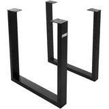 ML-Design Tischbeine Schwarz, Metall, 8x74x70 cm Esszimmer, Tische, Esstische, Tischsysteme, Tischgestell 70 x 74 in U-Form 70x74 Stahl Industrial
