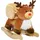 aiyaplay Kinder Schaukelpferd Baby Schaukeltier Rentier mit Schlafliedern, Sicherheitsgurt für 18-36 Monate Plüsch Braun 65 x 35 x 59 cm Aosom