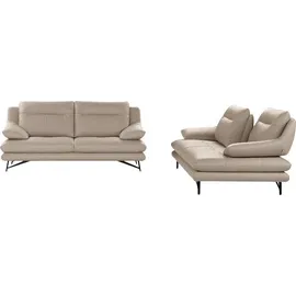 Calia Italia 3-Sitzer Cezanne, italienisches Design trifft erstklassigen Sitzkomfort, Leder, Edles Designsofa in besonders langlebigen & pflegeleichten Lederarten beige