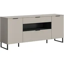 xonox.home Sideboard Noida 185 x 80 x 41 cm Kaschmir Nachbildung / Schwarz