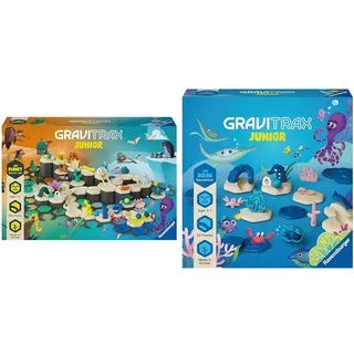 Ravensburger GraviTrax Junior Starter-Set XXL & GraviTrax Junior Extension Ocean - Erweiterbare Kugelbahn für Kinder