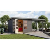 Karibu Jupiter 5) B terragrau/graualuminium, inkl. 2,35 m Anbaudach