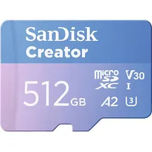 SanDisk Creator Adapter mit microSDTM UHS-I-Karte, Micro-SDXC Speicherkarte, 512 GB, 190 MB/s