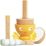 Le Toy Van – Honeybake Küchen-Rollenspiel Eierbecher-Set „Chicky - Chick“ aus Holz | Rollenspiel für Kinder Küchenzubehör