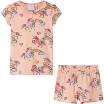 vidaXL Kinderpyjama mit Kurzen Ärmeln Hellorange 92