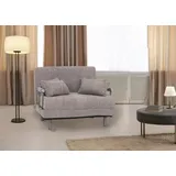Mendler Schlafsessel HWC-K29, Klappsessel Schlafsofa Gästebett, Liegefläche 190x100cm, Stoff Bouclé (500g/m�) ~ dunkelgrau