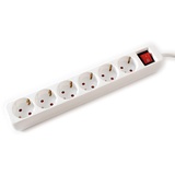 Value 6-fach Steckdosenleiste mit Schalter, weiß, 6 m