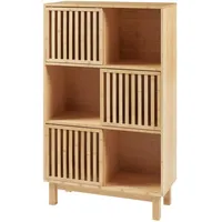 [en.casa] Bücherregal Ypäjä 126 x 76 x 33 cm Beige