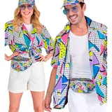 W WIDMANN MILANO Party Fashion - 80er Jahre Funky Fashion Hemd, Party Outfit, Shirt, Oberteil, Faschingskostüme