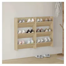 vidaXL Wand-Schuhschrank 60 x 18 x 90 cm Sonoma-Eiche / Eiche