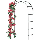 Rosenbogen Aus Metall – Pulverbeschichtetes Stahl-rosengitter – Gartendekoration – Wetterfest – 240 X 140 X 38 Cm – Schwarz
