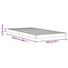 vidaXL Massivholzbett 100 x 200 cm Wachsbraun