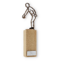 Pokal Konturfigur Pétanque altgold auf Sandstein 24,5cm