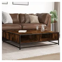 VidaXL Couchtisch Räuchereiche 100x100x30 cm Holzwerkstoff und Metall