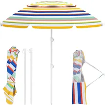 Costway Strandschirm Ø 179 cm Wasserabweisend