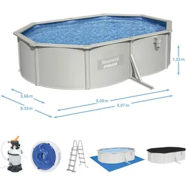 BESTWAY Hydrium Stahlwandpool Set 500 x 360 x 120 cm inkl. Sandfilteranlage
