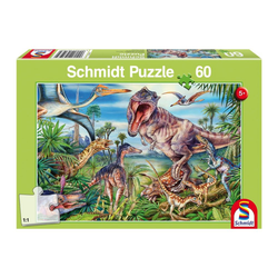 Schmidt Spiele Puzzle Dinosaurier Bei den Dinosauriern, 60 Puzzleteile bunt