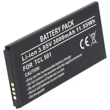 AccuCell Akku passend für TCL 501 – Li-Polymer, 3,85V, 3000mAh, 11,55Wh, eingebaut