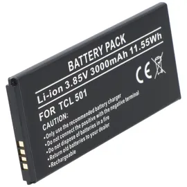 AccuCell Akku passend für TCL 501 – Li-Polymer, 3,85V, 3000mAh, 11,55Wh, eingebaut