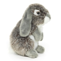 Uni-Toys - Widderkaninchen, stehend (grau) - 18 cm (Höhe) - Plüsch-Hase, Kaninchen - Plüschtier, Kuscheltier