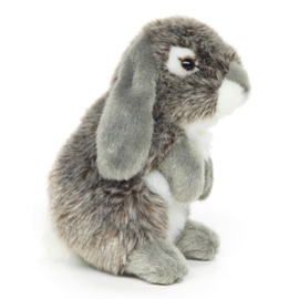 Uni-Toys - Widderkaninchen, stehend (grau) - 18 cm (Höhe) - Plüsch-Hase, Kaninchen - Plüschtier, Kuscheltier