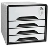 CEP Schubladenbox Smoove Secure 28,8 x 36,0 x 27,1 cm 4-tlg. schwarz/weiß