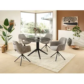 Stolkom Esstisch rund schwarz, Esszimmertisch BxH 110x76 cm", (B/H/T)