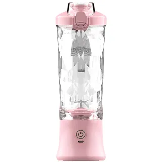 1 Set 600 ml Juicer Cup 6 Klingen Starker Motor direkt Getränke Mund Ein Klick sauberer Typ C Rhombus Körper Elektrik Juicer Hausversorgung-Rosa - Rosa