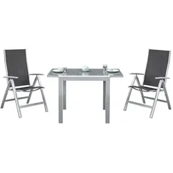 Gartenmöbel Set 3-tlg. Carrara Metall/Textil