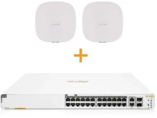 HPE Networking Instant On 1960 24G PoE inkl. 2x HPE Networking Instant On AP25 Access Point ohne Netzteil