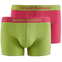 bruno banani Herren Boxershorts, 2er Pack - Flowing, Baumwolle Pink/Grün S (Small)