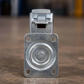 Wiltec Lenkrollen Set 2x Transportrolle Ø200mm 350kg pro Rad mit Kunststoffrad, Bremse und Anbauplatte, leiser Lauf, Transportrollen Möbelrol...