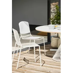 Mori Outdoor Stuhl aus Stahl blau mit Armlehnen