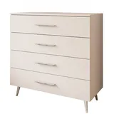 lookway Kommode AURA 95 x 90 x 40 cm Beige / Silber
