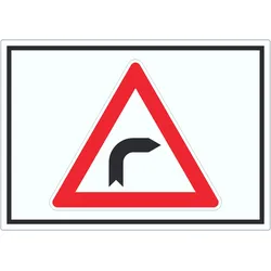 HB-Druck Aufkleber Achtung Kurve rechts Symbol A4 (210x297mm)