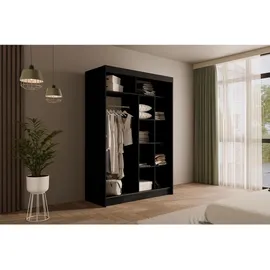 altdecor Schiebetürenschrank VESLI 150 x 215 x 61 cm Schwarz