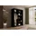 altdecor Schiebetürenschrank VESLI 150 x 215 x 61 cm Schwarz