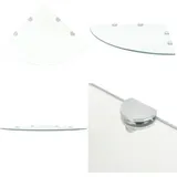Vidaxl - Eckablage mit Verchromten Halterungen Glas Transparent 45x45 cm - Wandregal - Eckregal - Glasregal - Regal Transparent - Küchenregal - Home