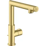 Hansgrohe Axor Uno Select 220 mit Zugstangen-Ablaufgarnitur brushed brass