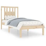 vidaXL Massivholzbett 90 x 200 cm Braun