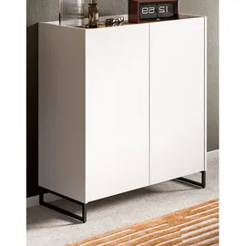 inn.furn Schuhschrank 90 x 97 x 38 cm 4 Fächer / weiß / Eiche Artisan